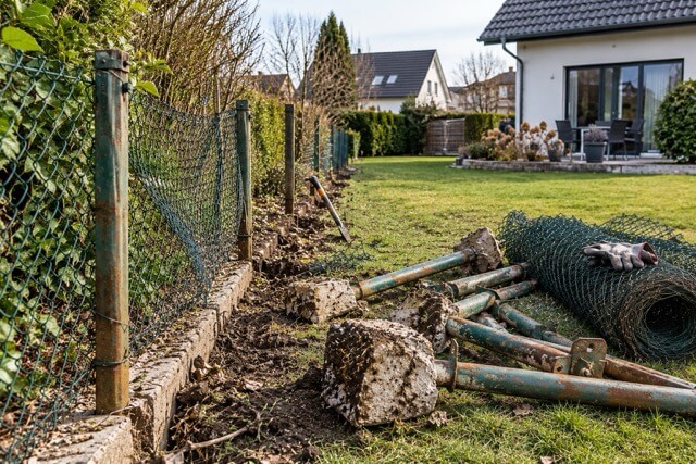Abbau und Entsorgung eines alten Zauns in Berlin